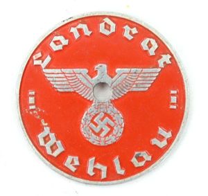 German Third Reich License Plate Tag 'Wehlau'