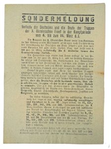 Russian WW2 Droppingsflyer 'Sondermeldung'