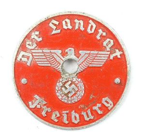 German Third Reich License Plate Tag 'Freiburg'