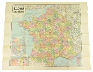 French WW2 Period Mapcard of France