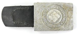 German Polizei Beltbuckle with Leather Tab