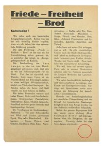 Allied WW2 Droppingsflyer 'Friede-Freiheit-Brot'
