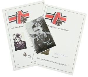 Signature of Luftwaffe Fallschirmjager KC Recipient 'Herbert Fries'