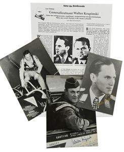 Signature of Luftwaffe KC-OLC Recipient 'Walter Krupinski'