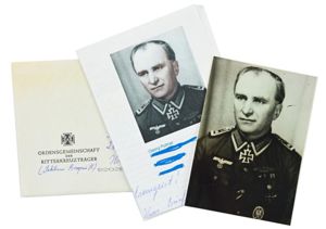 Singnature of WH Knight's Cross Recipient Georg Pollner