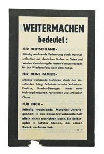 Allied WW2 Droppingsflyer 'Weitermachen'