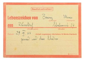 German Third Reich 'Alive Note'