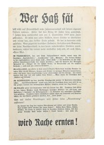 Allied WW2 Droppingsflyer 'Unverdunkelt!'