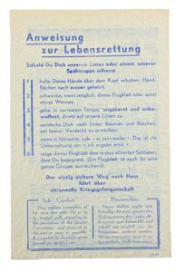 Allied WW2 Droppingsflyer 'Lebensrettung'