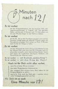 Allied WW2 Droppingsflyer '5 minuten nach 12!'