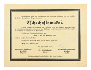 German Third Reich Flyer 'Dead of Czechoslovakia'