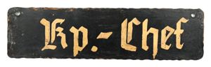 German WH Entrance Sign 'Kp-Chef'