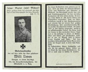 German WH Deathcard 'Willi Leven'