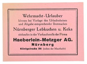 German Third Reich Era Food Package Coupon