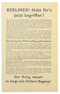 Allied WW2 Droppingsflyer 'Berliner'