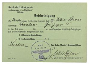 German Luftschutz Course Certificate