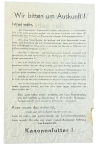 Allied WW2 Droppingsflyer 'Kanonenfutter!'