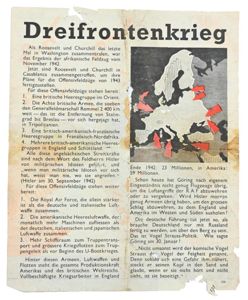 Allied WW2 Droppingsflyer 'Dreifrontenkrieg'