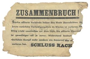 Allied WW2 Droppingsflyer 'Zusammenbruch'
