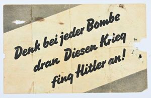 Allied WW2 Droppingsflyer 'Krieg Hitler fing an!'