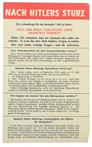 Allied WW2 Droppingsflyer 'Nach Hitlers Sturz'