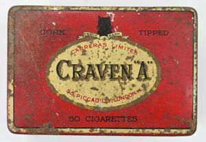 British WW2 Period 'Craven A' Virginia Cigarettes Tin box