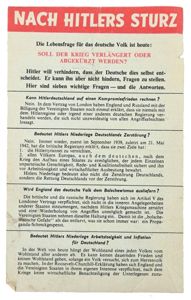 Allied WW2 Droppingsflyer 'Nach Hitlers Sturz'