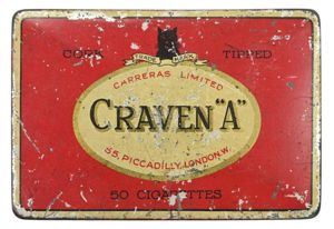 British WW2 Period 'Craven A' Virginia Cigarettes Tin box