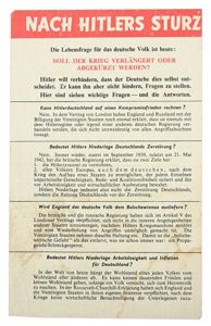 Allied WW2 Droppingsflyer 'Nach Hitlers Sturz'