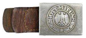 German WH Combat Beltbuckle with Leather Tab 1937 'Overhoff & …