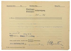 Yugoslavian Painting Reciept 'Oflag VI B'