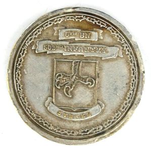 US WW2 Challange Coin 6th Battalion 502nd Infantry.