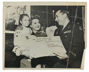 US WW2 Press Photo 'Yugoslavia Aid'