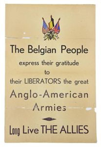 Belgian WW2 Poster 'Long Live the Allies'