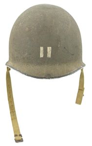 US WW2 Named M1 Combat Helmet with Captain Bar