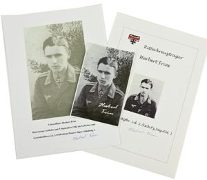 Signature of Luftwaffe Fallschirmjager KC Recipient 'Herbert Fries'