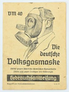 German Third Reich Civil Gasmask Manual DM40