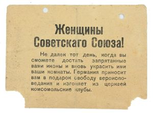 German Wehrmacht Flyer 'Woman of the Sovjet-Union'