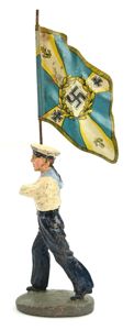 German Elastolin Toy Figure 'Kriegsmarine Fahnetrager'