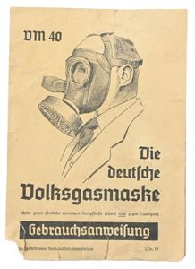 German Third Reich Civil Gasmask Manual DM40