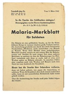 German WH instruction leaflet 'Malaria'