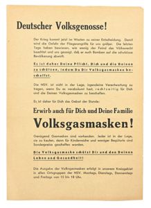 German Third Reich Era Civil Gasmask Flyer