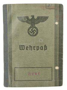German WH Wehrpass 'Erich Wicker'