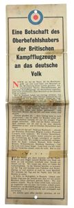 Allied WW2 Droppingsflyer 'Botschaft'