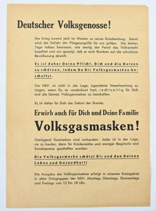 German Third Reich Era Civil Gasmask Flyer
