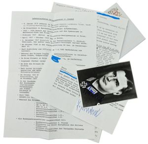 Signature of Wehrmacht Heer KC Recipient 'Johann Condné'