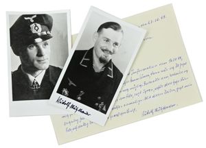 Signature of Kriegsmarine KC Recipient 'Rudolf Mühlbauer'