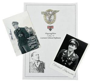 Signature of Luftwaffe KC Recipient 'Edmund Rossmann'