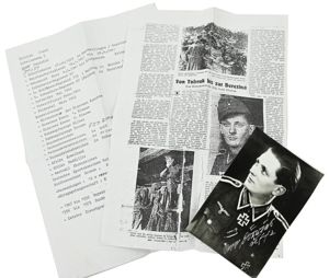 Signature of Wehrmacht Heer KC Recipient 'Josef Dörries'