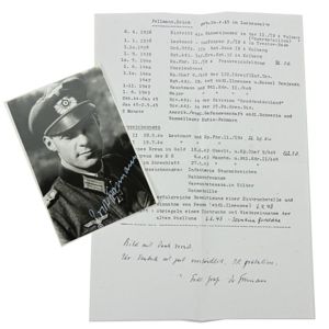 Signature of Wehrmacht Heer KC Recipient 'Erich Fellmann'